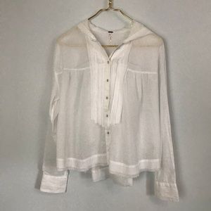 Free People Breezy Pleated  Linen Shirt